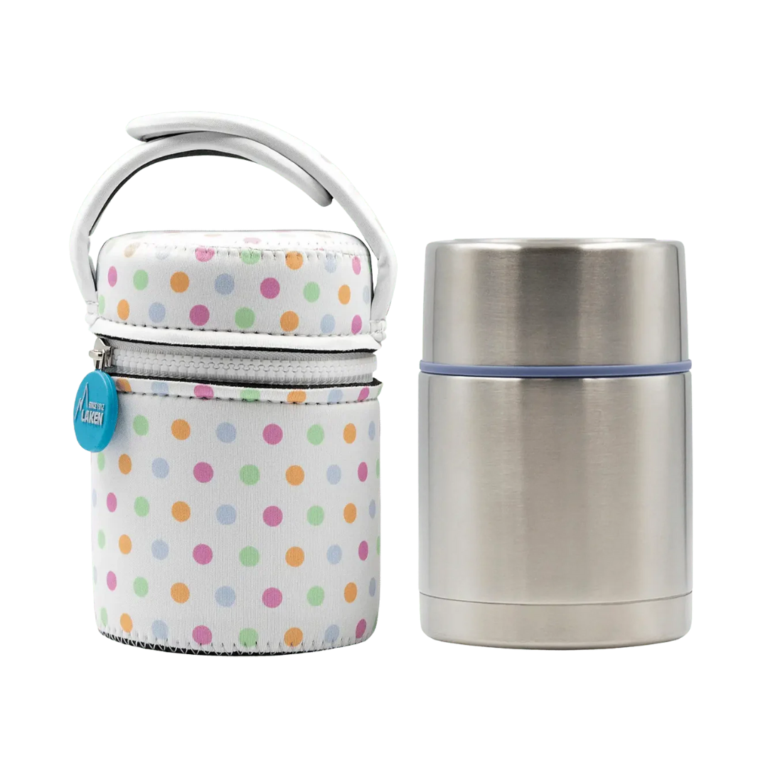 תרמוס מזון נירוסטה שומר חום לאקן עם מידנית - 500 מ״ל