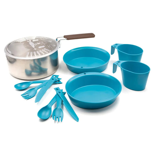 ערכת קמפינג מלאה Laken – סיר נירוסטה, צלחות, סכו״ם וכוסות - זוגי