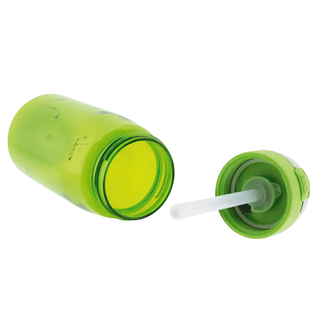 בקבוק שתיה לאקן טריטן 450 מ"ל, עם פקק קשית ננעל, שקוף