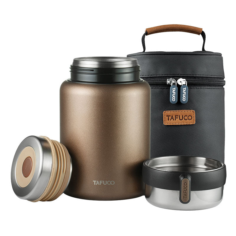 תרמוס מזון 1 ליטר נירוסטה TAFUCO עם תיק נשיאה תרמי