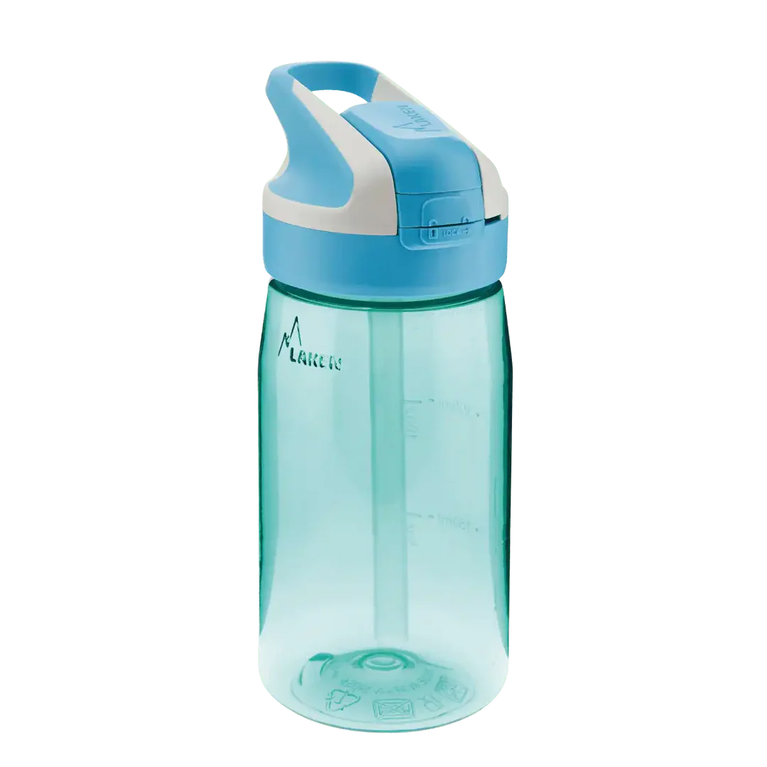 בקבוק שתיה לאקן טריטן 450 מ"ל, עם פקק קשית ננעל, שקוף