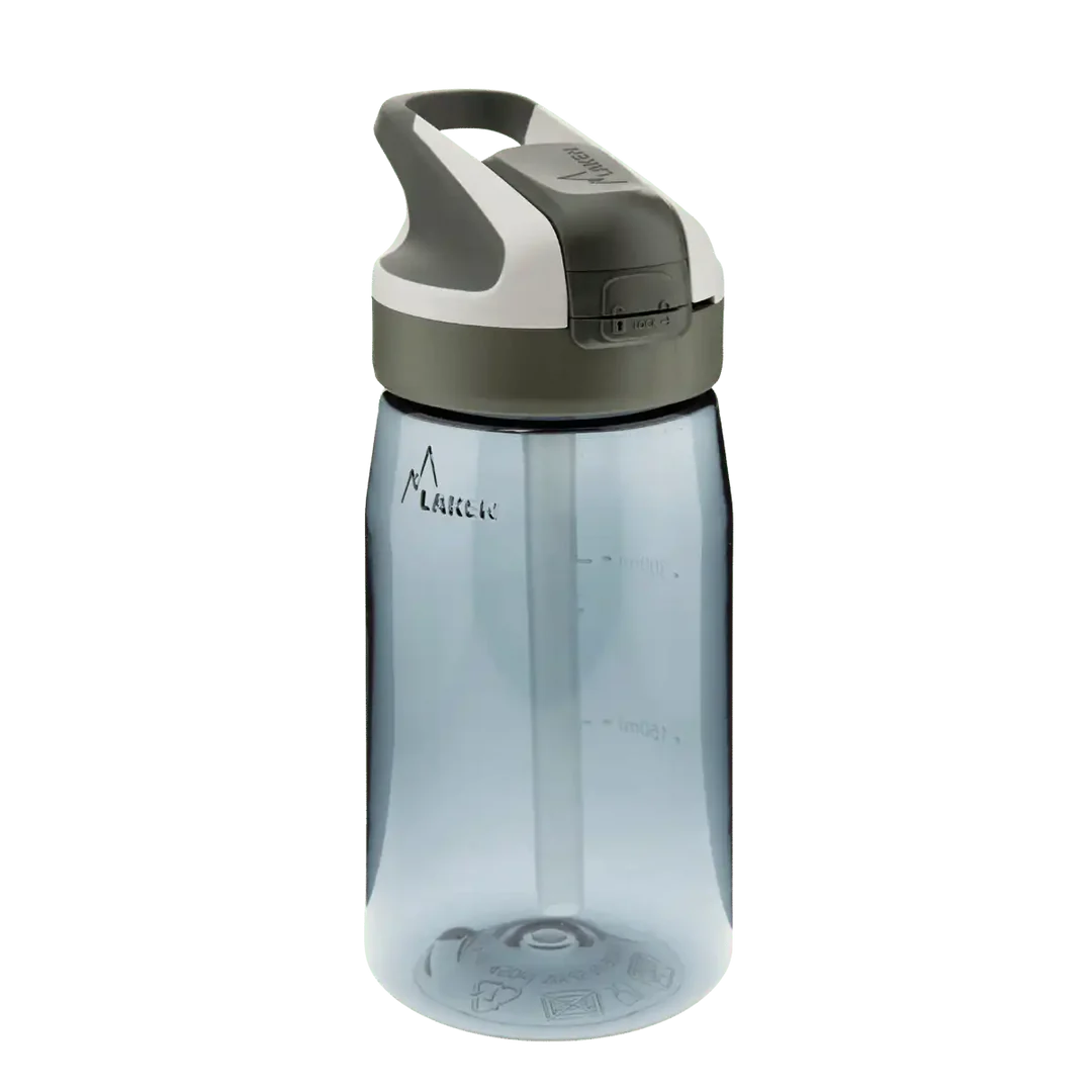 בקבוק שתיה לאקן טריטן 450 מ"ל, עם פקק קשית ננעל, שקוף