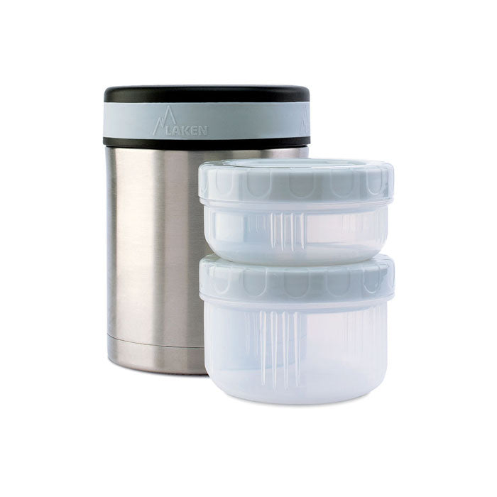 תרמוס מזון לאקן 1 ליטר, עם מכלים לחלוקה ומידנית