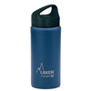 בקבוק שתיה לאקן תרמו קלאסיק פתח רחב 350-1,000 מ"ל בצבע כחול עם פייה שחורה