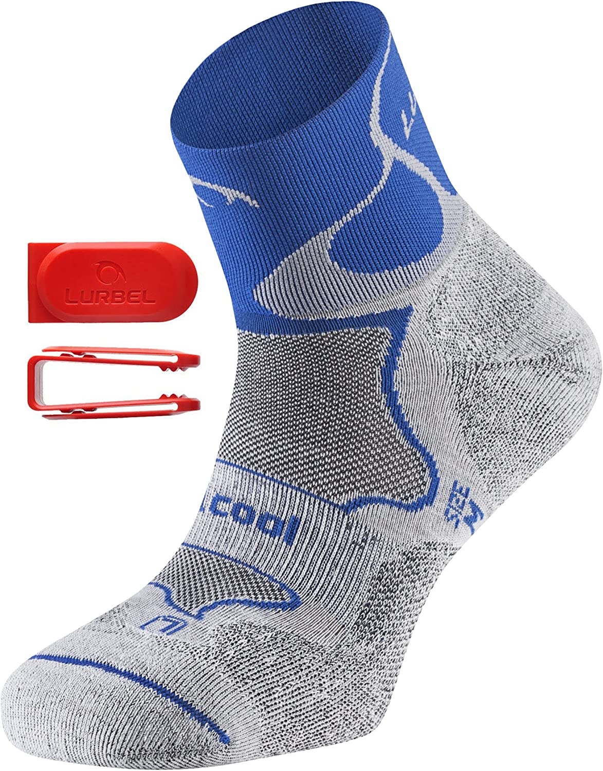 גרביים לריצות שטח ארוכות לורבל TRACK בצבע אפור כחול| יוניסקס