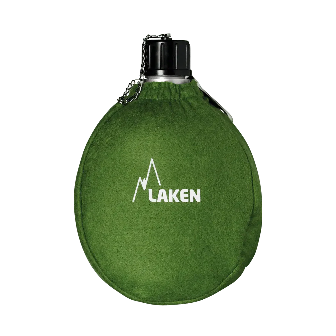 מימיית אלומיניום קלאסית 1 ליטר עם כיסוי לבד - Laken Classic