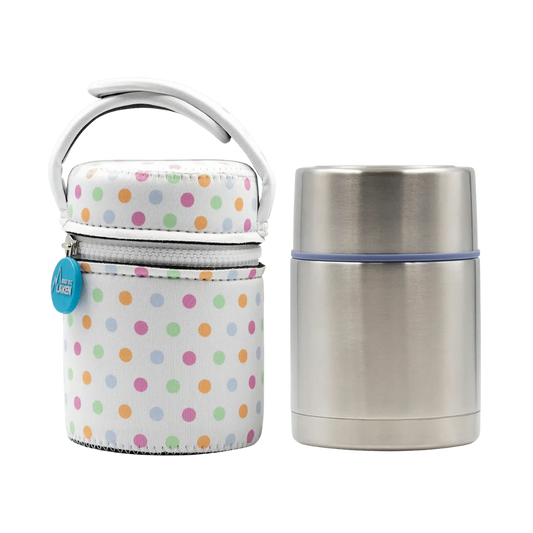 תרמוס מזון נירוסטה שומר חום לאקן עם מידנית - 500 מ״ל