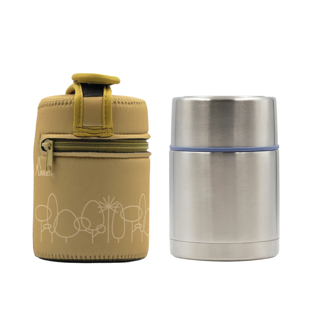 תרמוס מזון נירוסטה שומר חום לאקן עם מידנית - 500 מ״ל