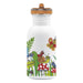 בקבוק שתיה לילדים לאקן בייסיק סטיל מאוייר 500 מ"ל עם פקק קשית FLOW -  עם איור של חרקים וחילזון נחים על עלי צמחים