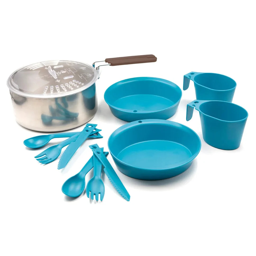 ערכת קמפינג מלאה Laken – סיר נירוסטה, צלחות, סכו״ם וכוסות - זוגי