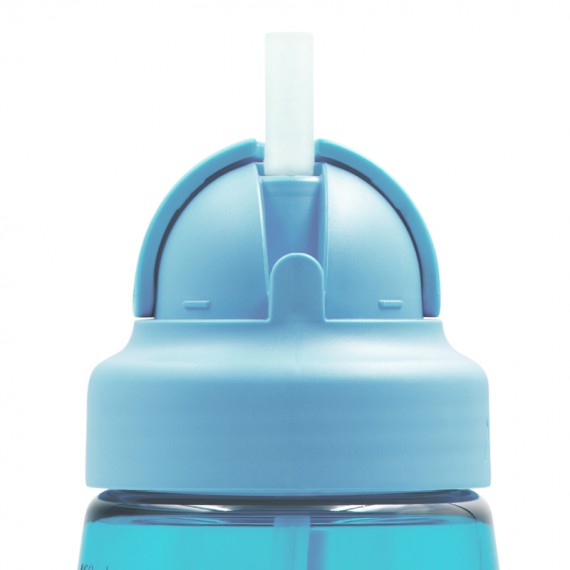 קשית של בקבוק שתיה עם קשית לילדים לאקן OBY עשוי טריטן, 450 מ"ל, בצבע כחול