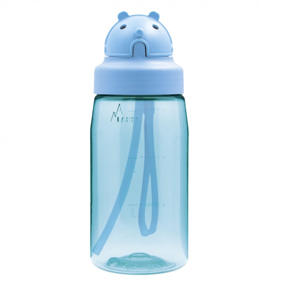 בקבוק שתיה עם קשית לילדים לאקן OBY עשוי טריטן, 450 מ"ל,  בצבע כחול